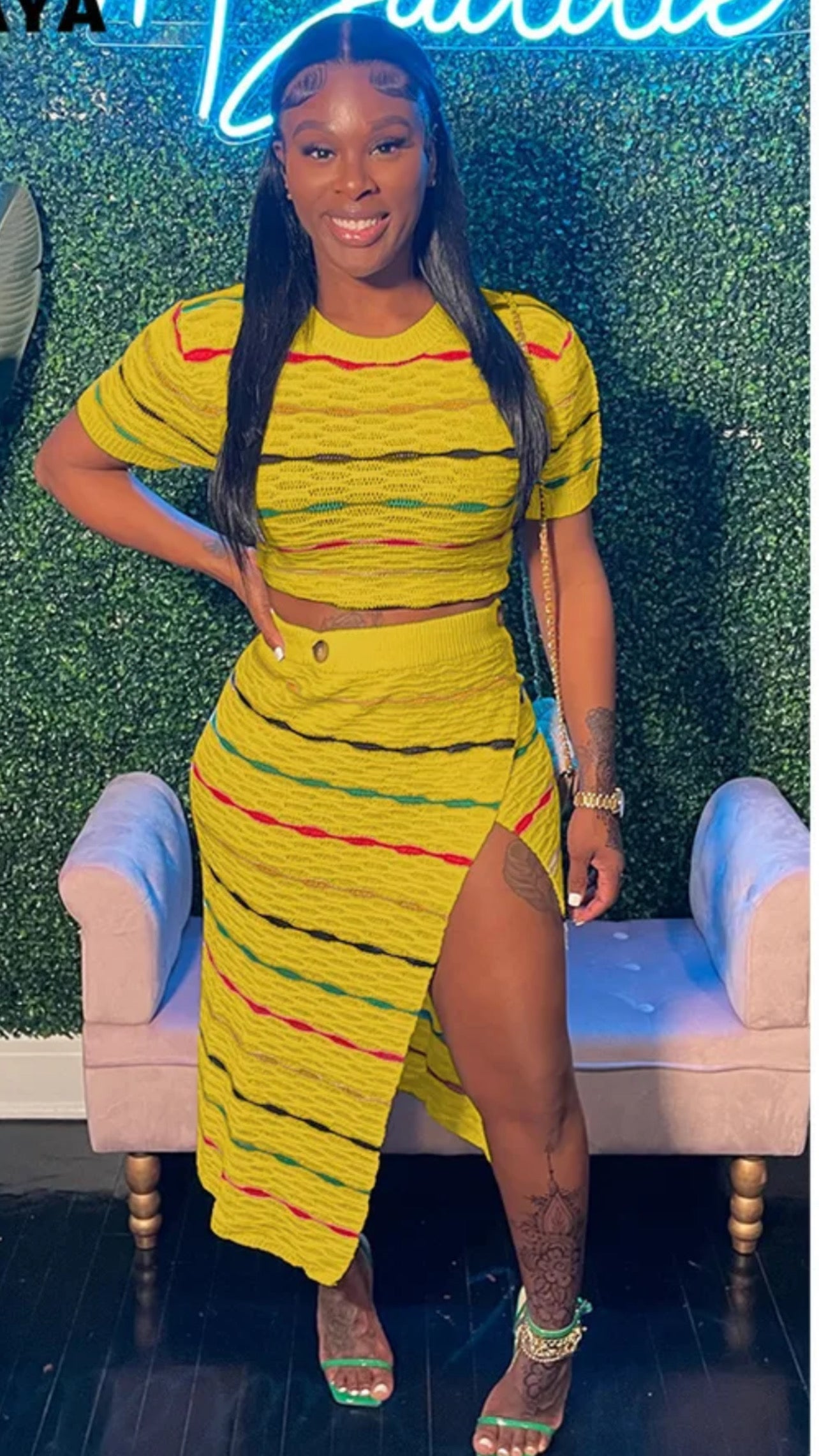 High Side Slit skirt set